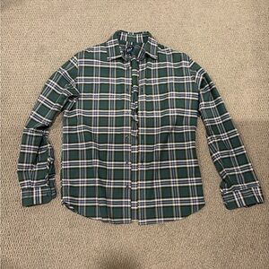 Gap Green Plaid Oxford Button Down Shirt Size S